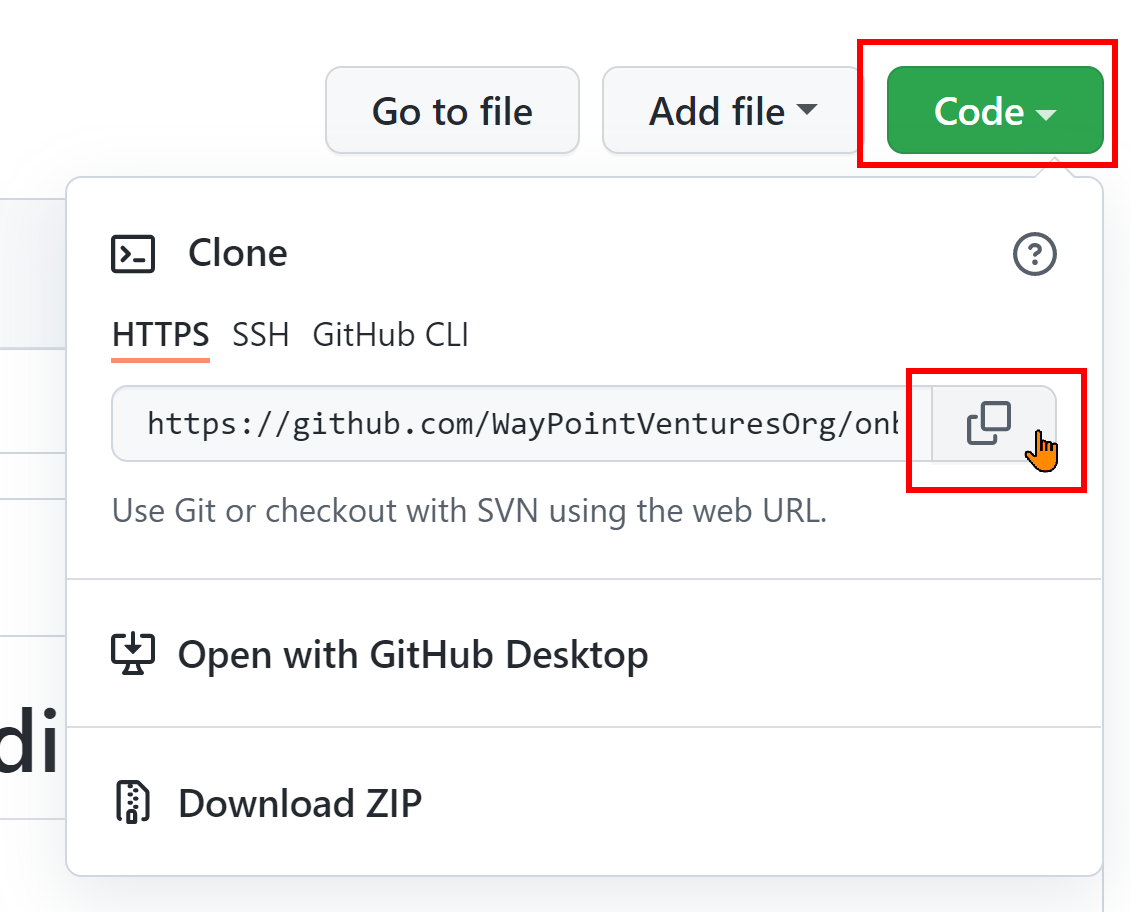 The Fork button in GitHub